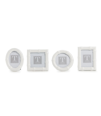 Two's Company High Gloss Faux Bamboo Photo Frame - Oval 2 1/2" W x 3 1/2" L