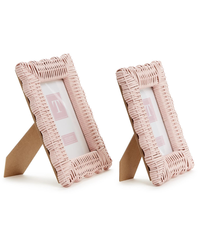 Pink Wicker Weave Photo Frame 4 x 6