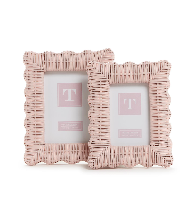 Pink Wicker Weave Photo Frame 4 x 6