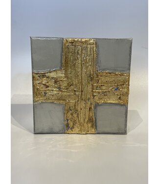Claudia Nelson Gray & Gold Large Cross 6x6