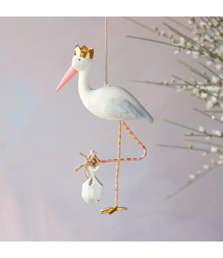 One Hundred 80 Degrees Royal Stork Ornament, Pink