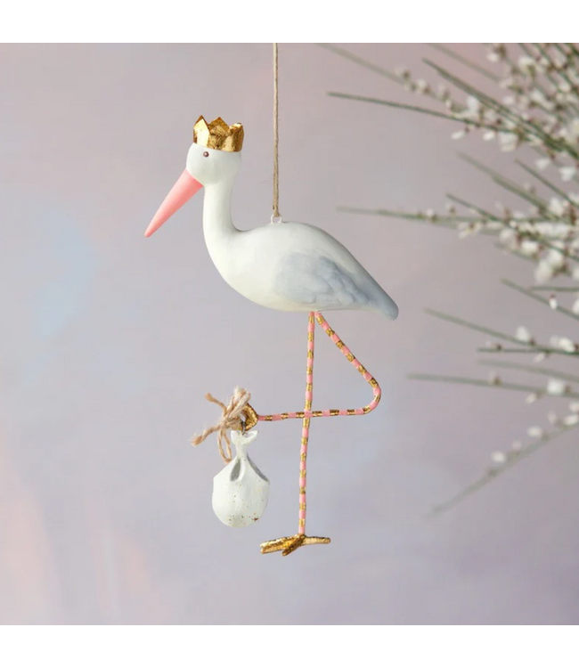 Royal Stork Ornament, Pink