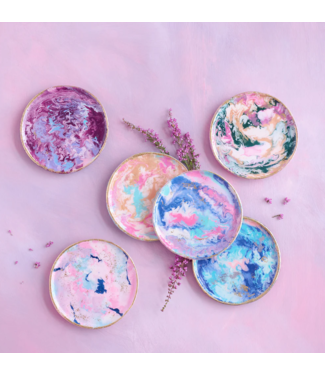 One Hundred 80 Degrees Aurora Borealis Marble Dessert Plate