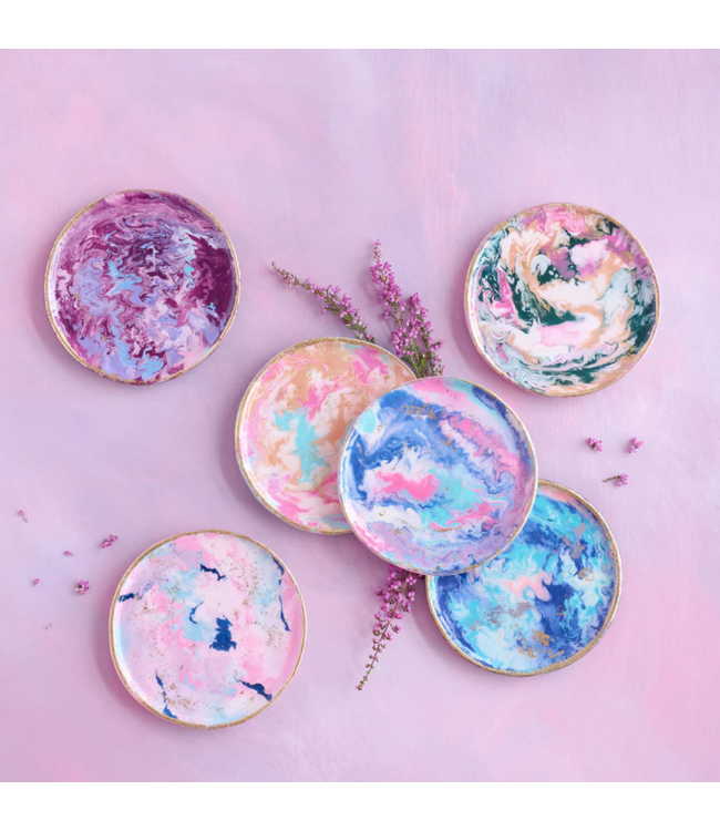 Aurora Borealis Marble Dessert Plate