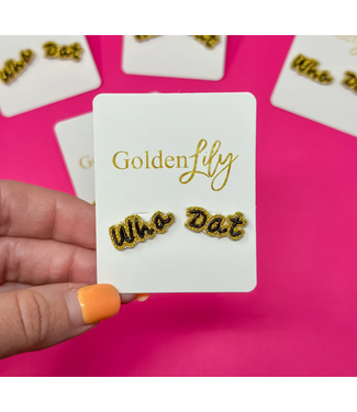 Golden Lily Who Dat Stud Earrings