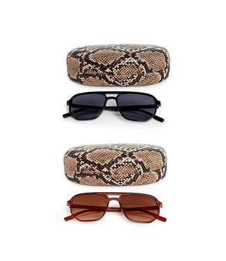 Two's Company Aviator Style Sunglasses with Snake Case