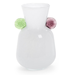 Contempo White Art Glass Vase Purple/Green 5"
