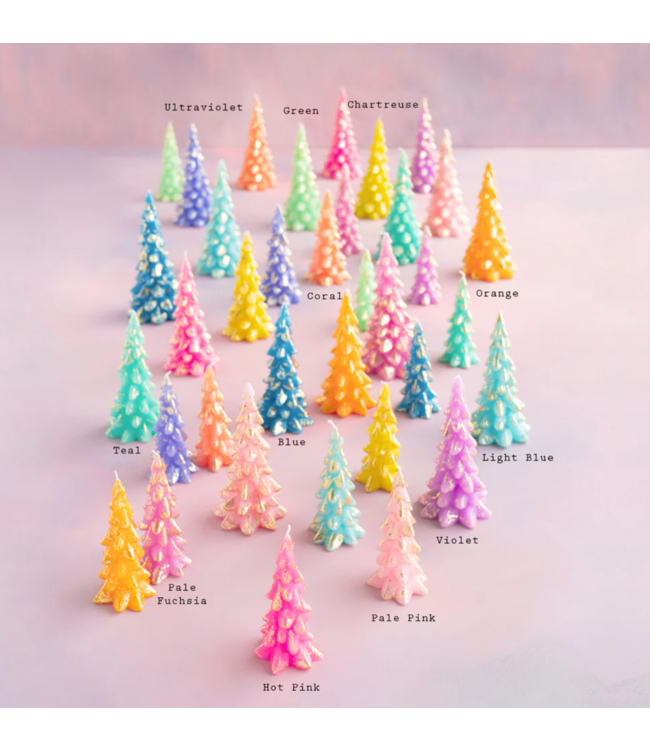 Rainbow Tree Candle Medium 6.75"