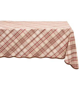 Juliska Harvest Tartan 60" x 120" Tablecloth - Mulberry/Brown