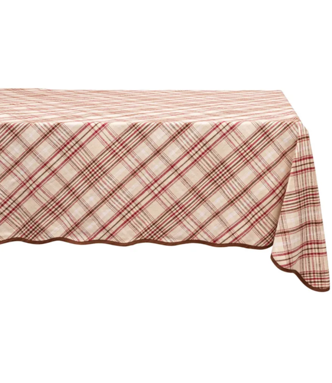 Harvest Tartan 60" x 120" Tablecloth - Mulberry/Brown