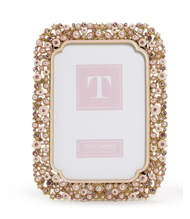 Pink Pearl and Rhinestone Photo Frame 5 x 7