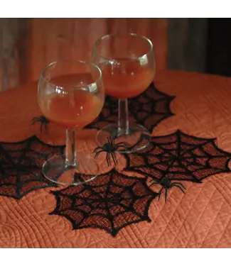 Spider Web 6 in. Black Doily (Set of 6) Spider Web 6 in. Black Doily (Set of 6)