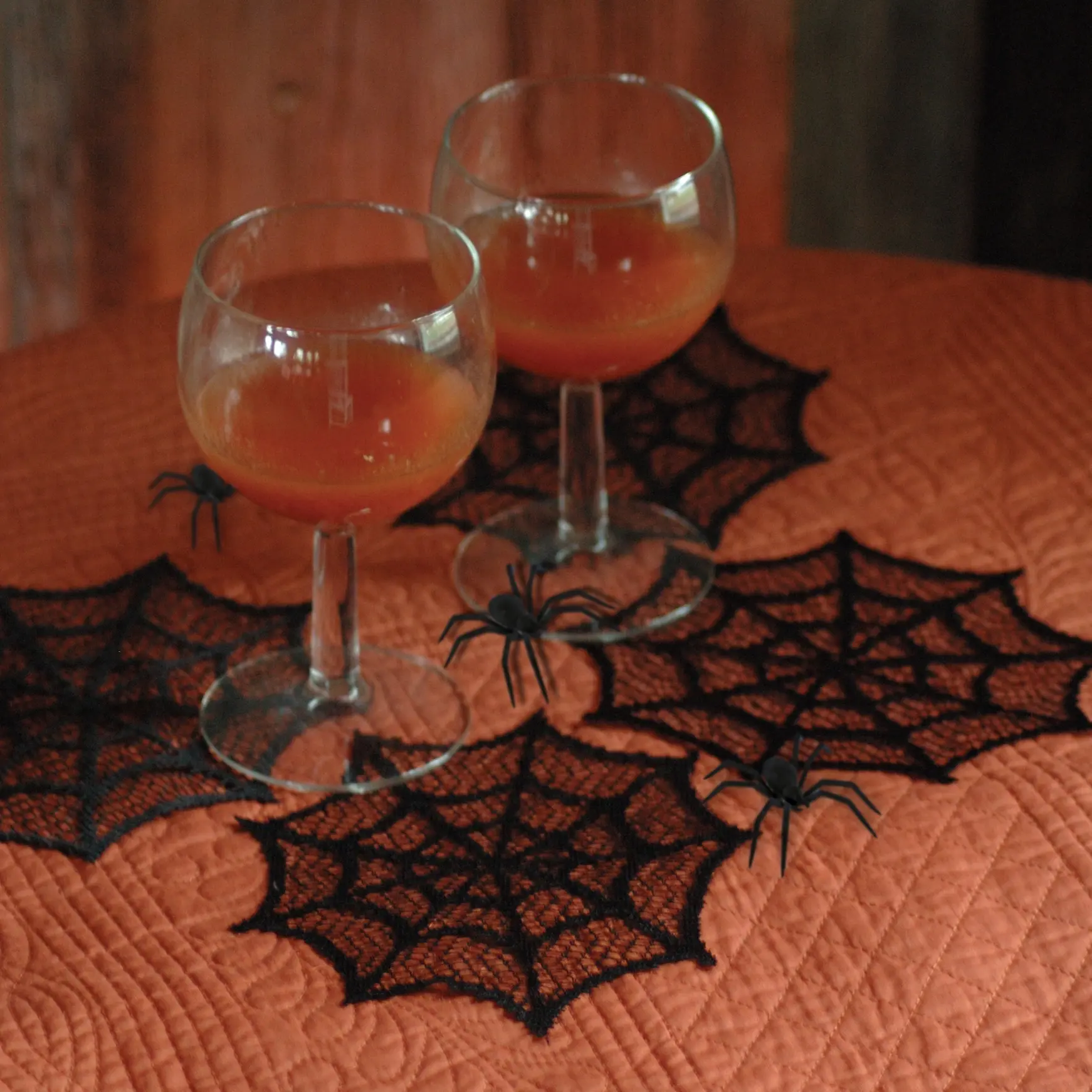 Spider Web 6 in. Black Doily (Set of 6) Spider Web 6 in. Black Doily (Set of 6)