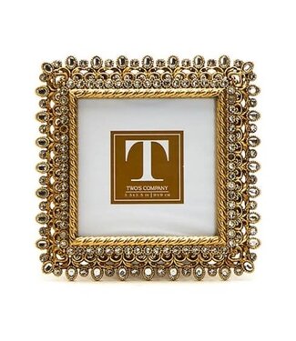 Two's Company Gold Jeweled Photo Frame 3.5 x 3.5