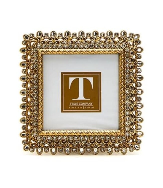 Gold Jeweled Photo Frame 3.5 x 3.5