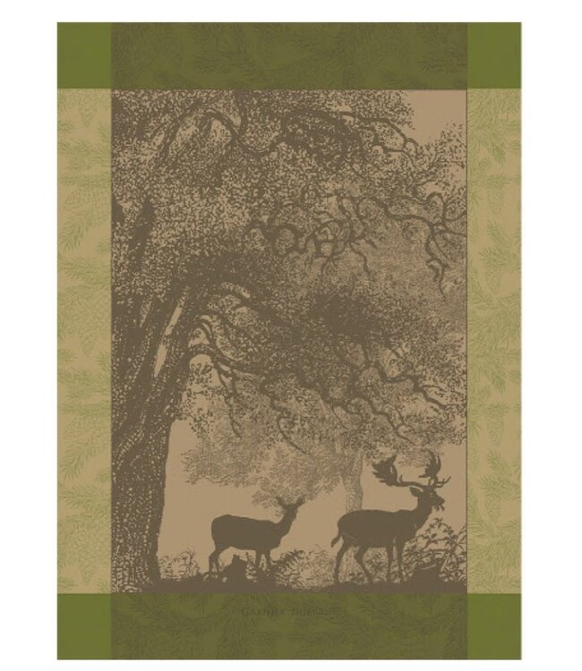 Cerf Et Biche Mousse Kitchen Towel 22''x30'' 100% Cotton