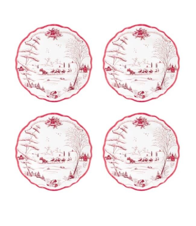 Country Estate Winter Frolic Melamine Dessert/Salad Plate, Set/4