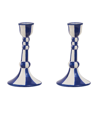Misette Still Life Hand-Painted Ceramic Candleholder (Set of 2)