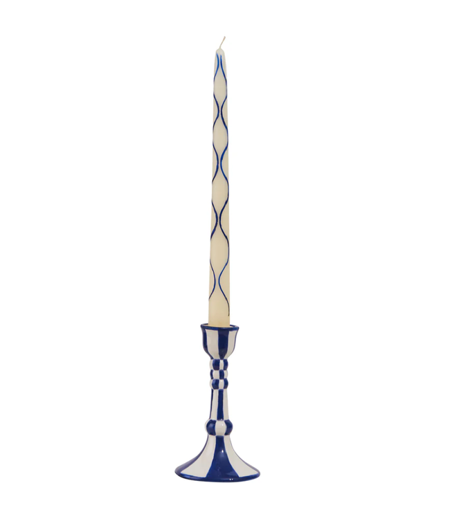 Still Life Hand-Painted Ceramic Candleholder (Set of 2)