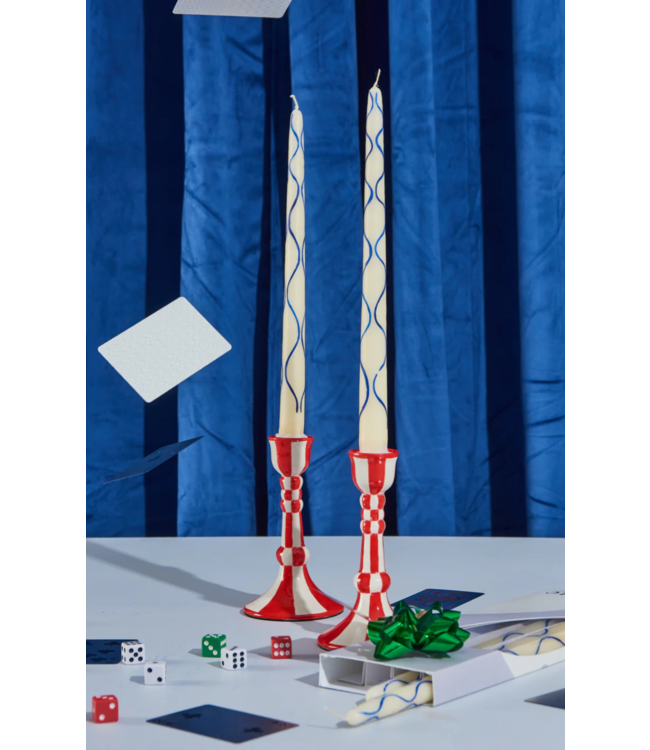 Still Life Hand-Painted Ceramic Candleholder (Set of 2)