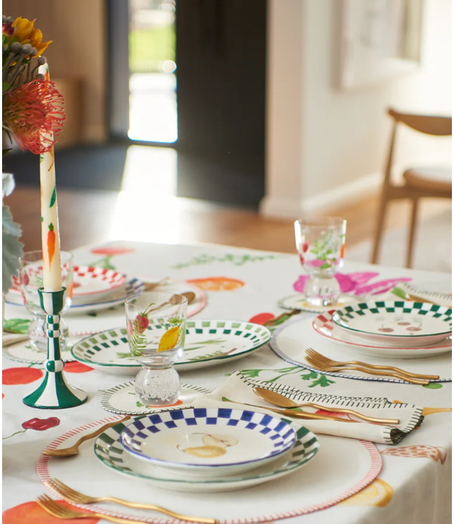 Still Life Hand-Painted Veggies Taper Candles (Set of 4)