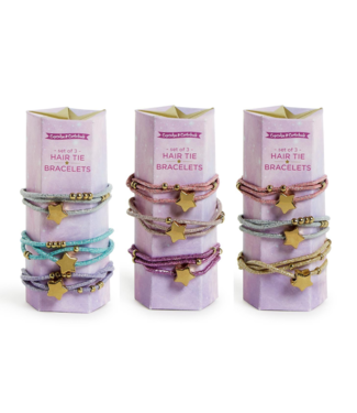 Two's Company Starlet Set of 3 Metallic Elastic Hair Ties