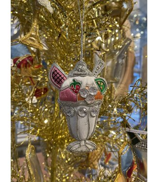 Tinker Tailor Silver Lurex Sundae Ornament