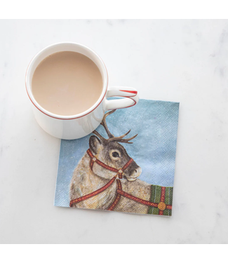 Hester and Cook Dashing Reindeer Cocktail Napkins