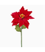 15" Artificial Faux Poinsettia with Stem