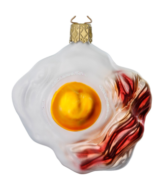 Inge-Glas Bacon & Egg Ornament. 3.2"