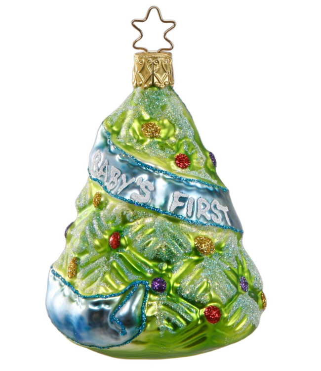 Baby's First Christmas Blue Ornament, 3.6"