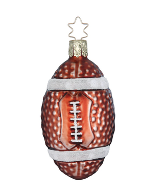 Inge-Glas Football Ornament, 3.6"