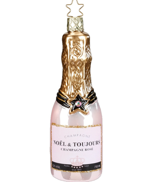 Inge-Glas Rose Champagne Ornament, 5.2''