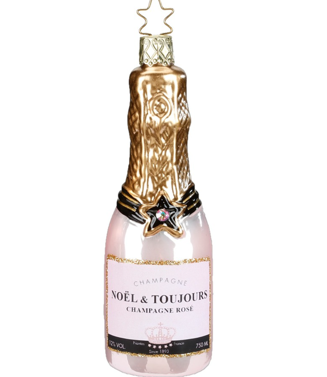 Rose Champagne Ornament, 5.2''