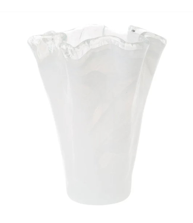 Medium White Onda Vase