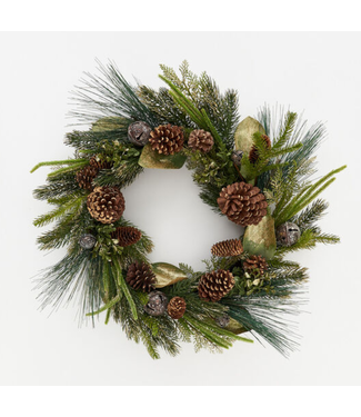One Hundred 80 Degrees Pine Wreath, PVC, 26"