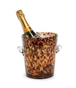 Two's Company Glass Tortoise Print Ice Bucket