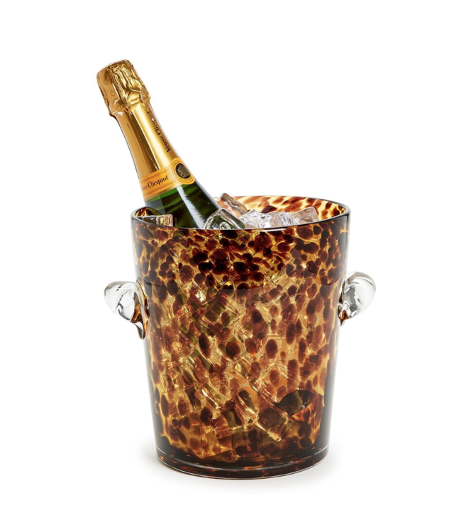 Glass Tortoise Print Ice Bucket
