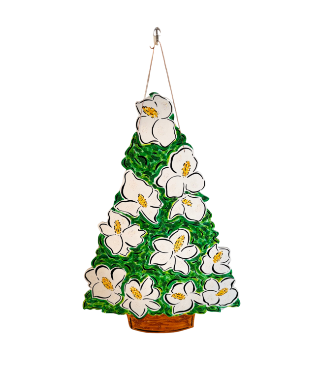 Magnolia Christmas Tree Door Hanger