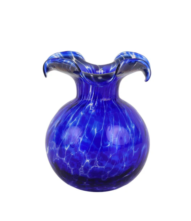 Hibiscus Glass Cobalt Tortoiseshell Bud Vase