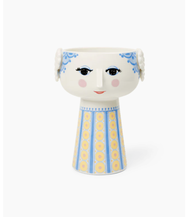 Bjørn Wiinblad Eva Vase, Light Blue, H: 7.3"