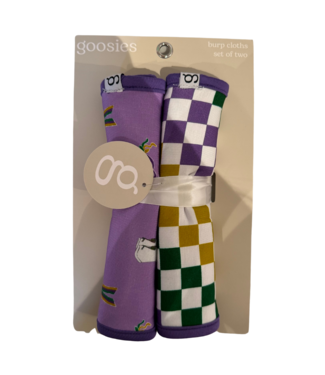 Goosies Mardi Gras Boots Burp Cloths Set of 2