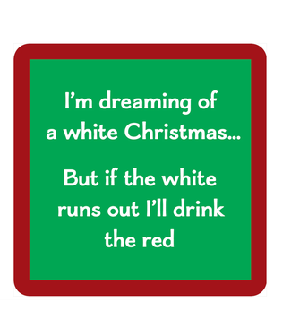 Drinks on Me Coasters Drink Red Christmas Coaster
