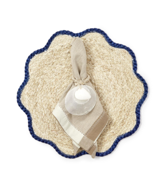 Two's Company Seagrass Scalloped Edge Placemats - Set of 4