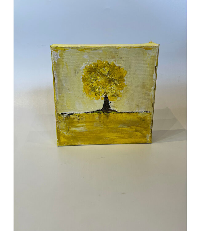 Yellow Tree Painting 6x6