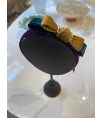 Brantley Cecilia Mardi Gras Velvet Bow Headband