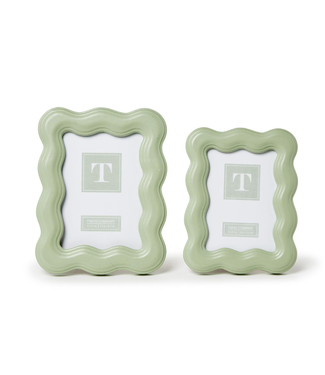 Two's Company Wavy Wood Green Frame