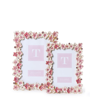 Two's Company Pink Hydrangea Enamel Frame