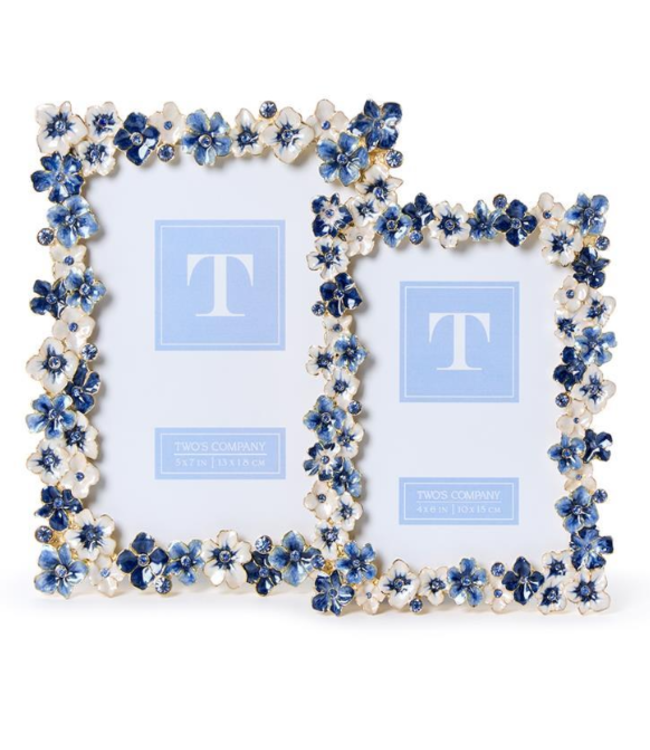 Blue Hydrangea Enamel Frame