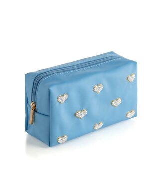 Shiraleah Hearts Zip Pouch, Blue